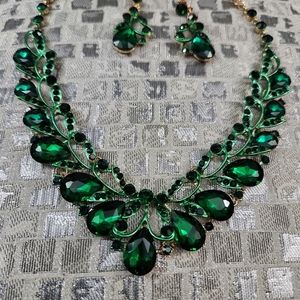 Emerald Green Costume Jewlery Set